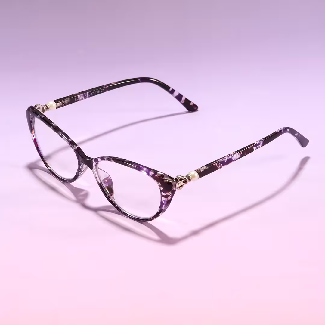 Scene view of Jena cat eye pc eyeglasses in purple. SPU: CP0022503