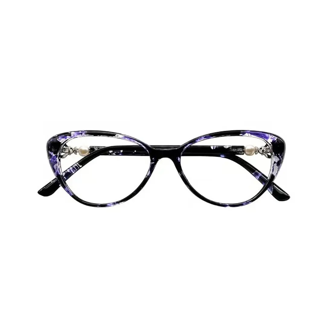 Front folded view of Jena vintage cat eye pc eyeglasses in purple. SPU: CP0022503