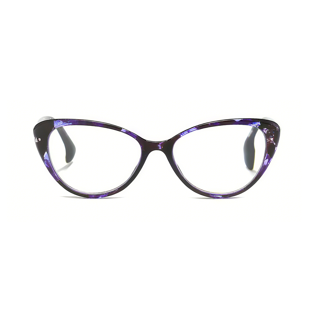 Front view of Jena vintage cat eye pc eyeglasses in purple. SPU: CP0022503