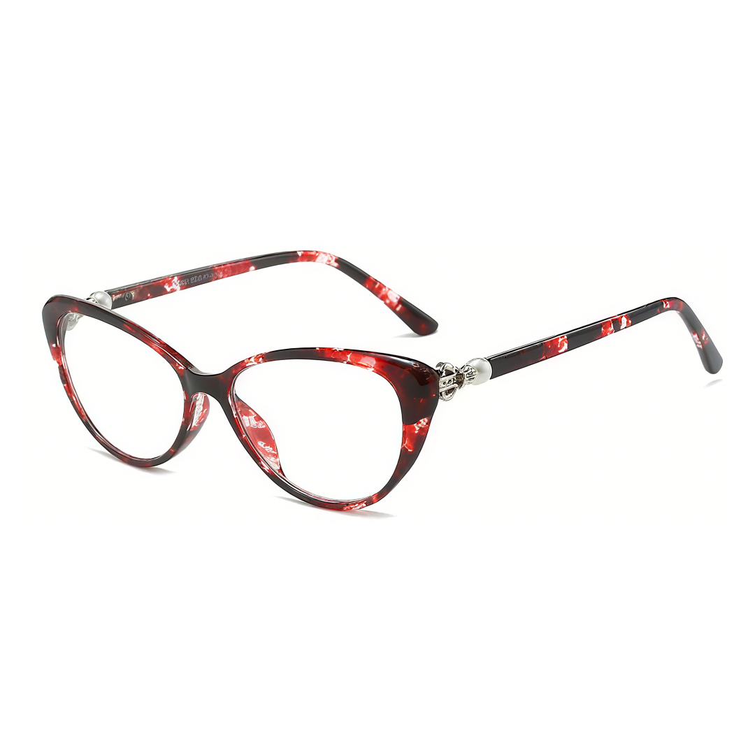 Angle view of Jena cat eye pc eyeglasses CP0022503 in red