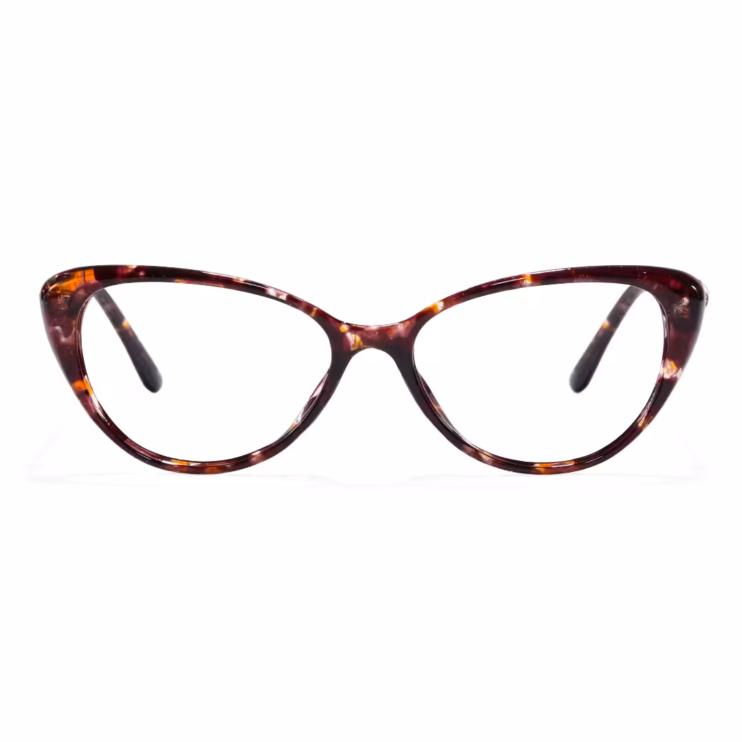 Front view of Jena cat eye pc eyeglasses in tortoise. SPU: CP0022503
