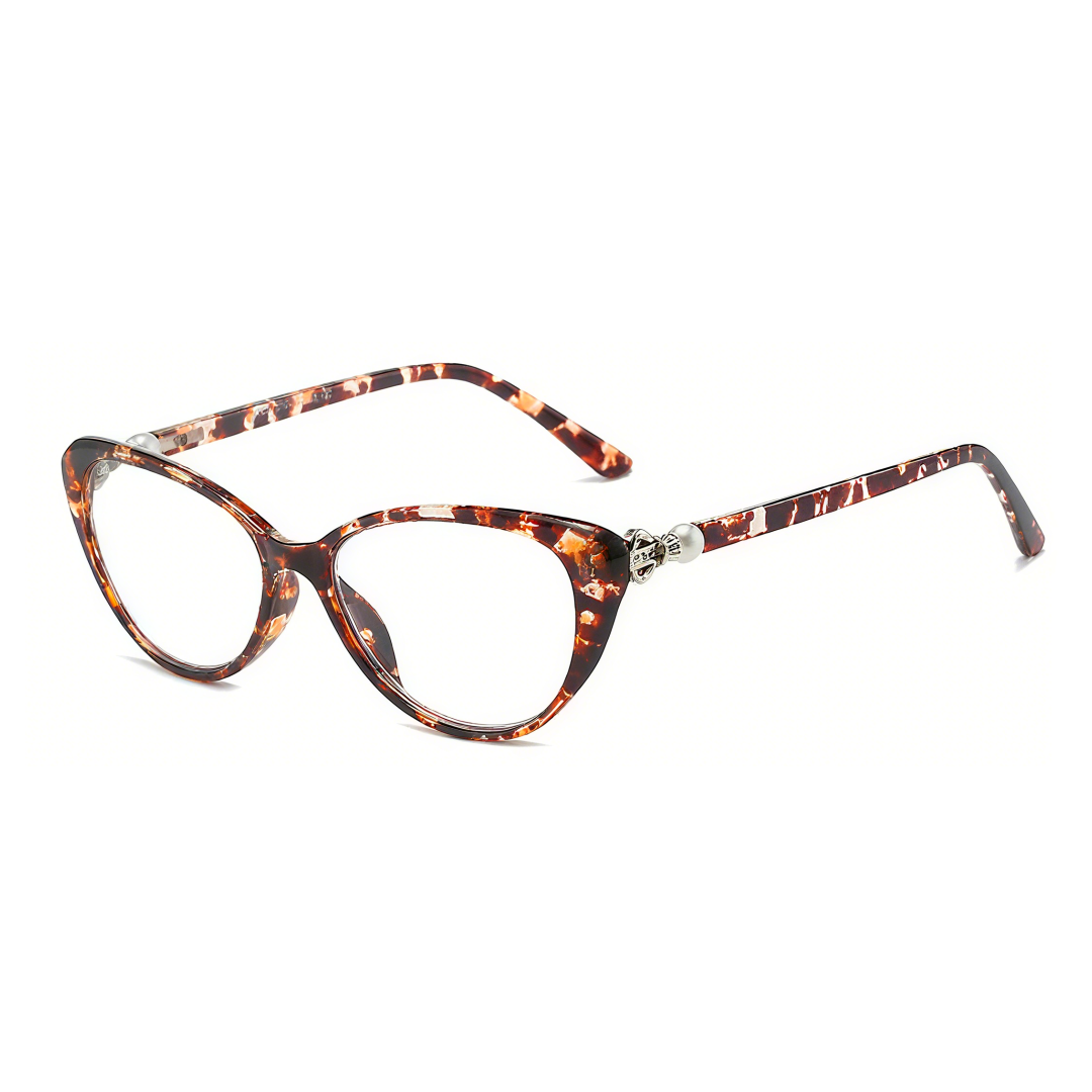 Angle view of Jena vintage cat eye pc eyeglasses CP0022503 in tortoise
