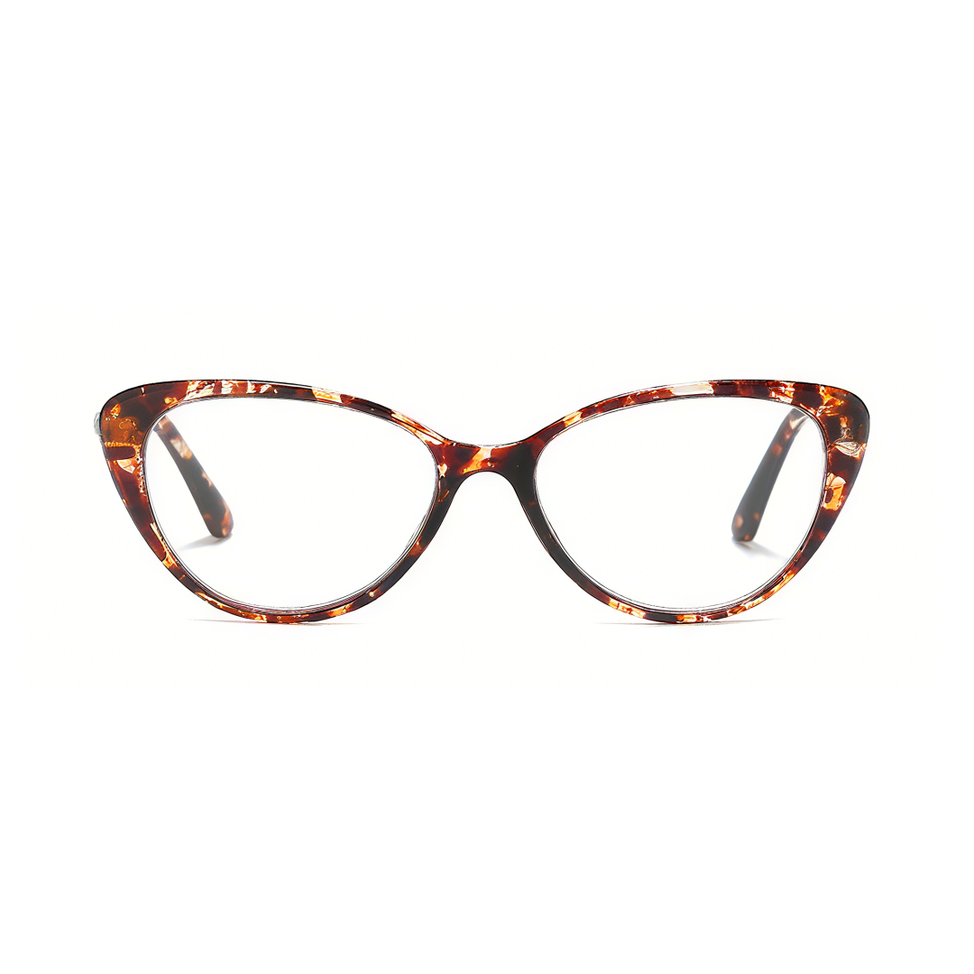 Front view of Jena vintage cat eye pc eyeglasses in tortoise. SPU: CP0022503