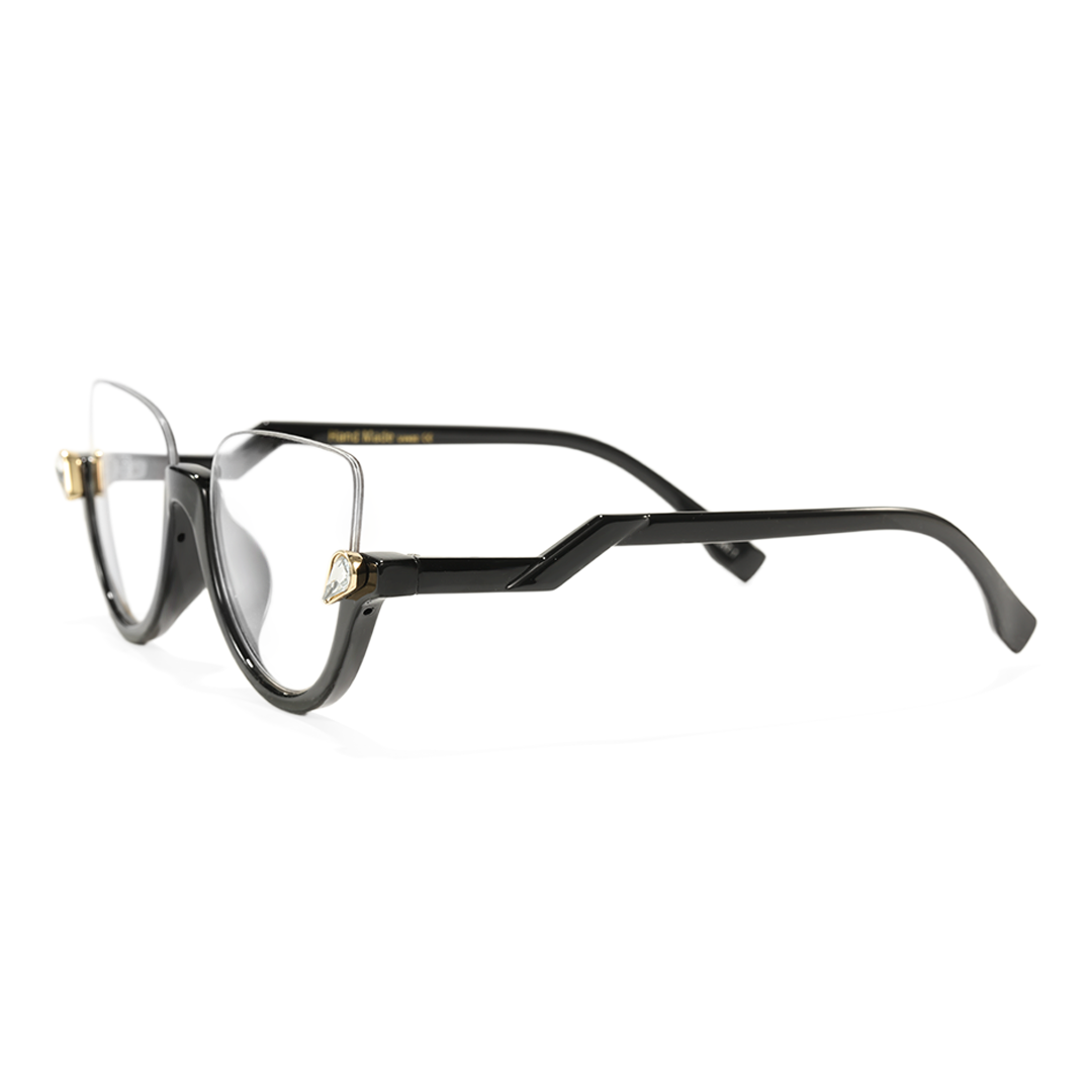 Side view of Clove luxury cat eye pc eyeglasses CP0032211 in black