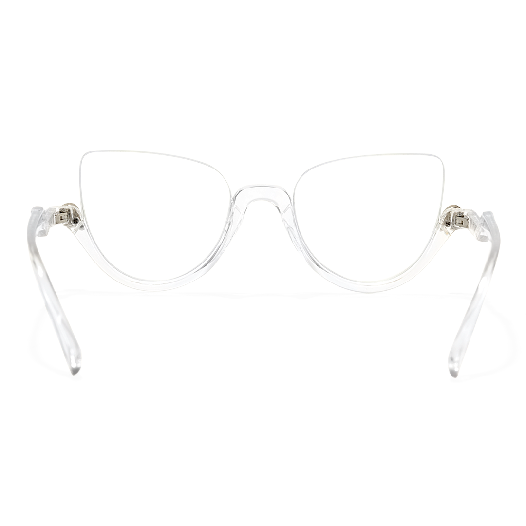 Back view of Clove luxury cat eye pc eyeglasses CP0032211 in clear