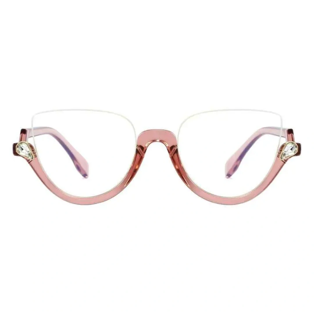 Front view of Clove colorful cat eye pc eyeglasses CP0032211 in pink