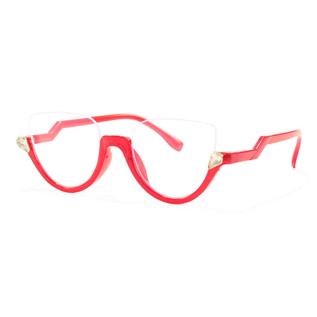 Angle view of Clove colorful cat eye pc eyeglasses CP0032211 in red