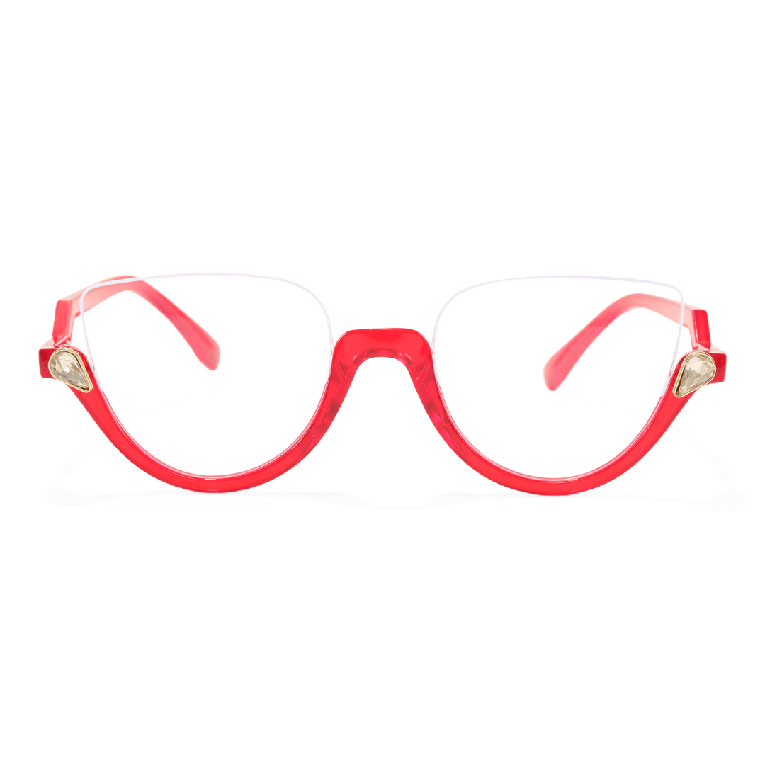 Front view of Clove cat eye pc eyeglasses CP0032211 in red