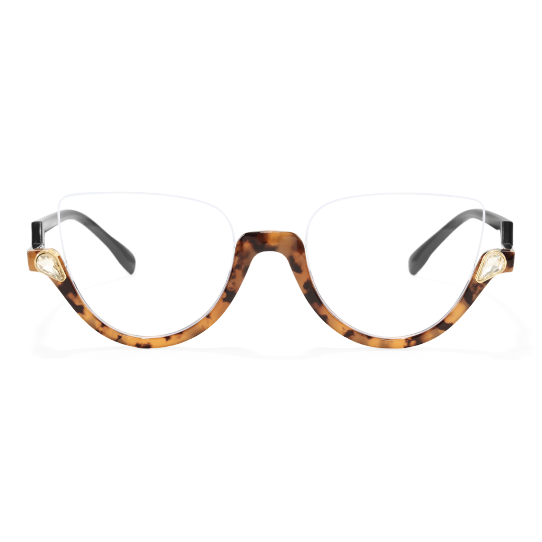 Front view of Clove colorful cat eye pc eyeglasses CP0032211 in tortoise