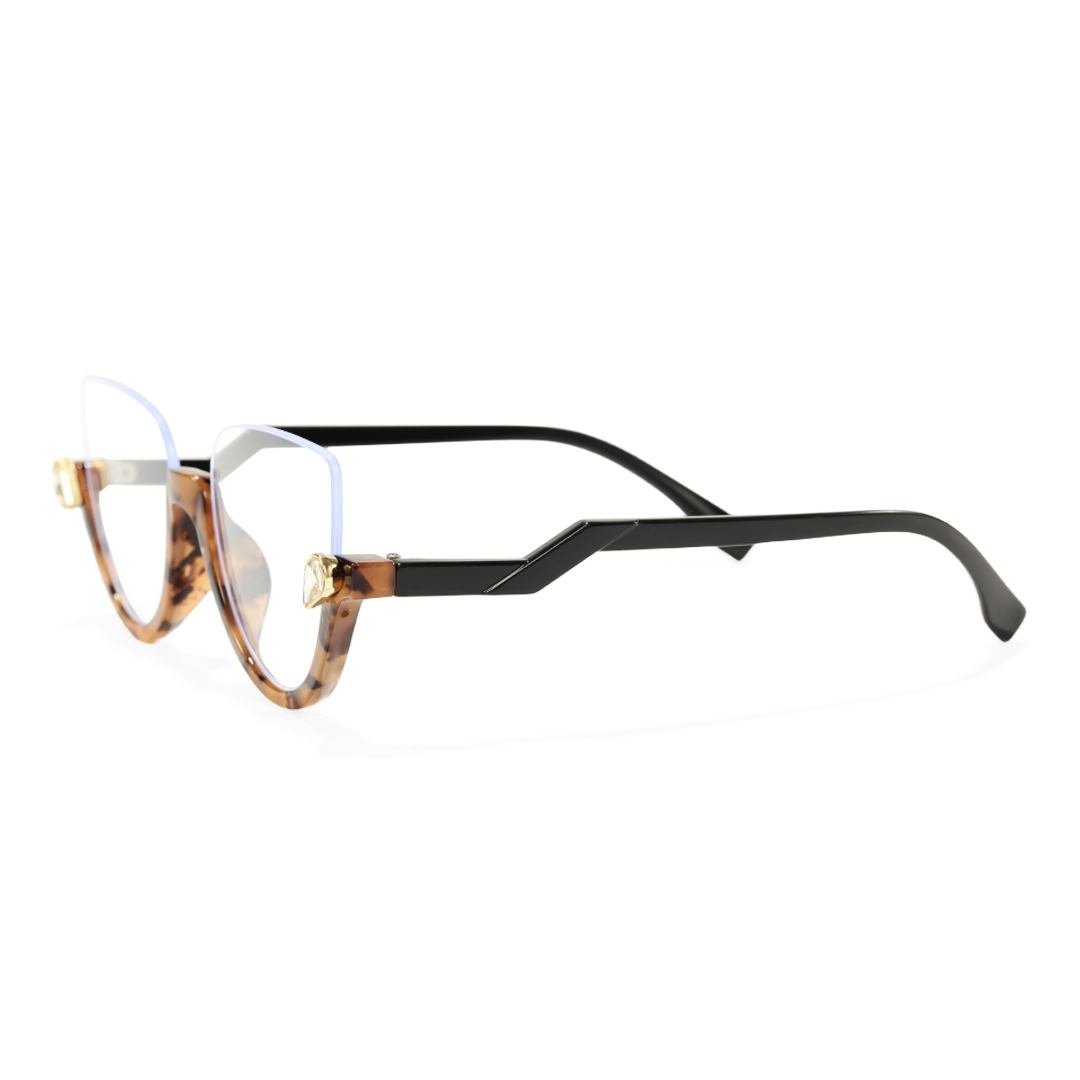 Side view of Clove colorful cat eye pc eyeglasses CP0032211 in tortoise