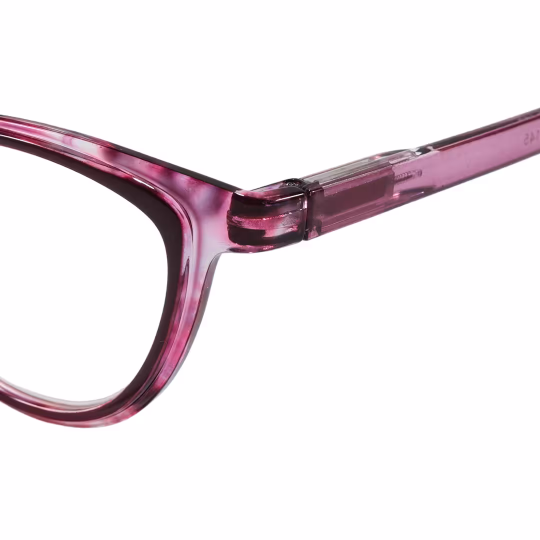 End piece detail of Barnaby cat eye pc eyeglasses CP0082605 in purple