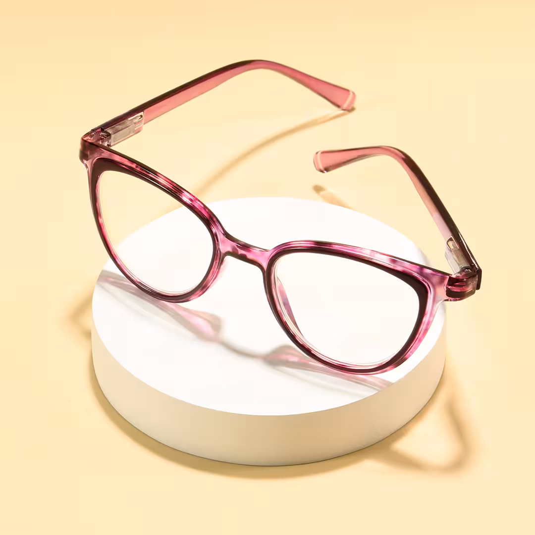 Scene view of Barnaby cat eye pc eyeglasses CP0082605 in purple