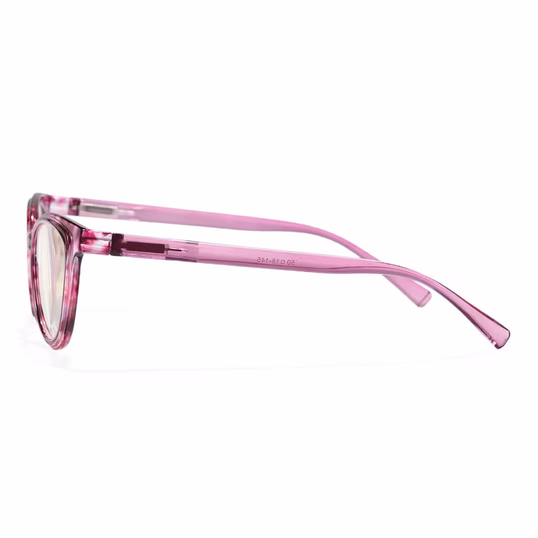 Side view of Barnaby cat eye pc eyeglasses CP0082605 in purple