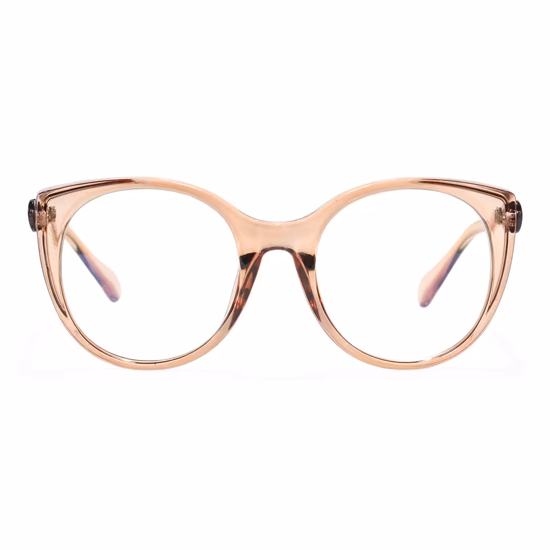 Front view of Lee cat eye pc eyeglasses in brown. SPU: CP0112306