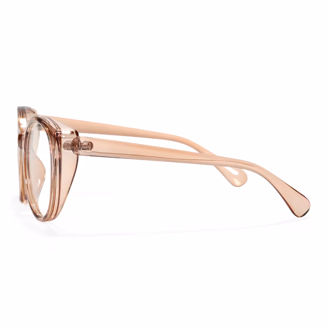 Side view of Lee cat eye pc eyeglasses in brown. SPU: CP0112306