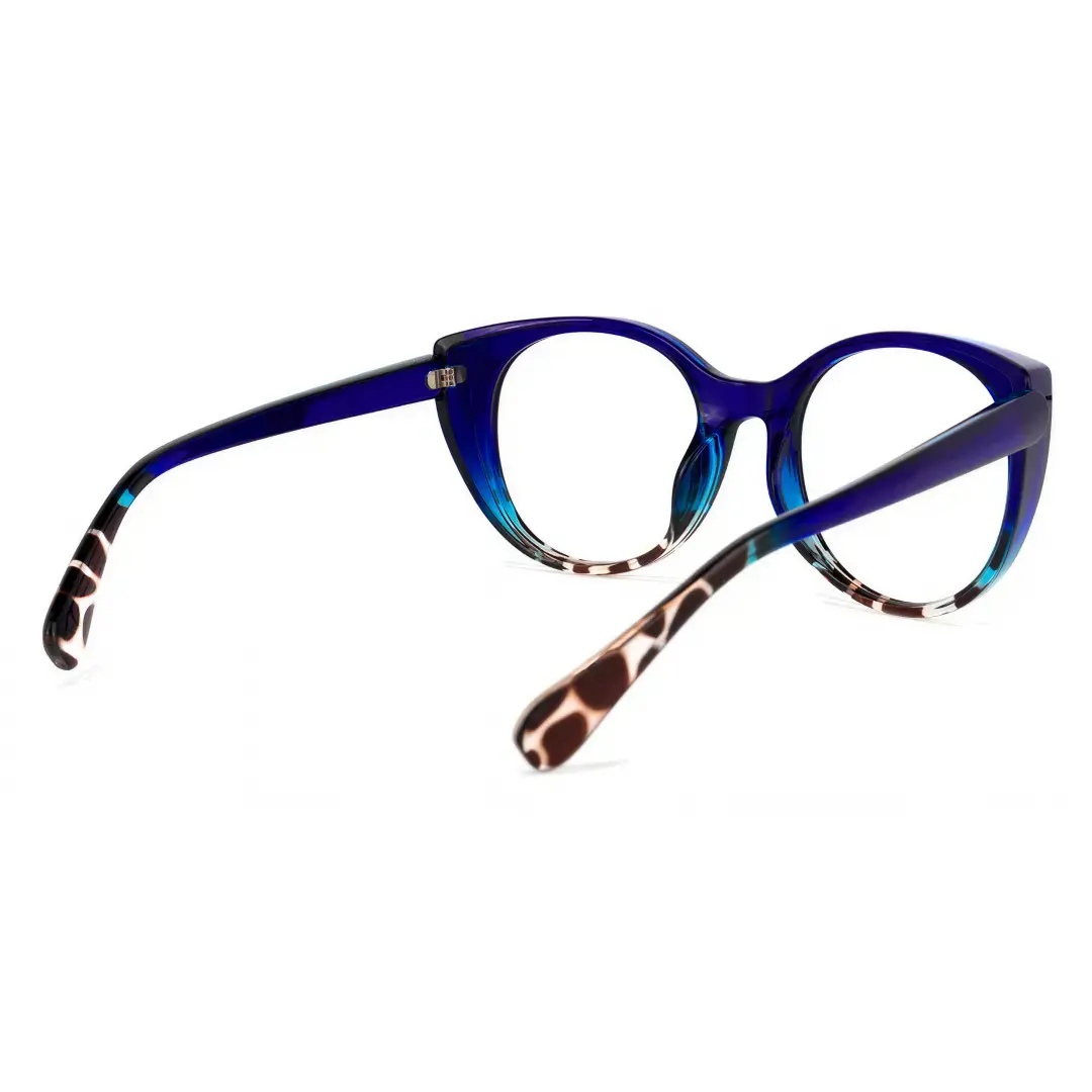 Back view of Lee colorful cat eye pc eyeglasses in blue tortoise. SPU: CP0112306