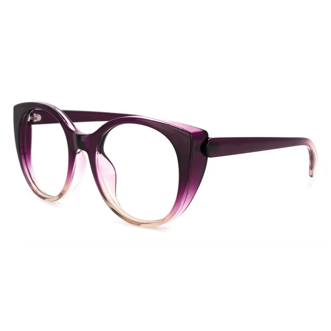 Angle view of Lee colorful cat eye pc eyeglasses CP0112306 in red