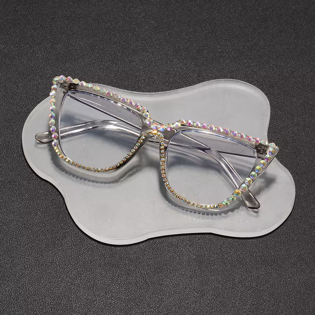 Scene view of Zeke cat eye pc eyeglasses in pink. SPU: CP0112307