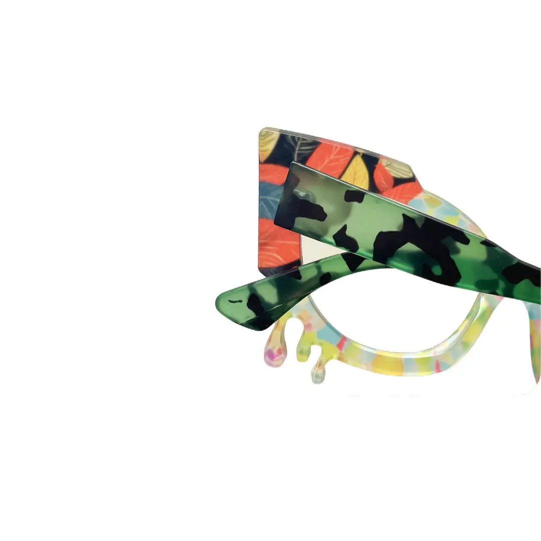 Frame detail view of Danver colorful cat eye pc eyeglasses CP0142408 in multicolor