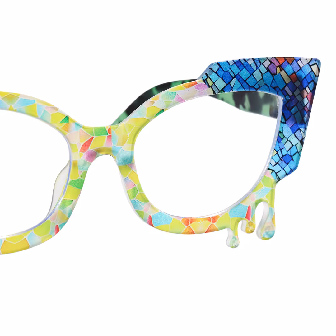 Frame detail view of Danver colorful cat eye pc eyeglasses in multicolor. SPU: CP0142408
