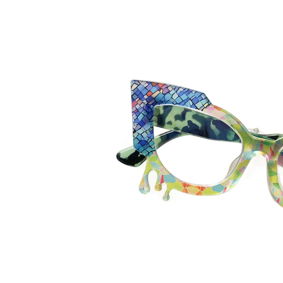 Frame detail view of Danver colorful cat eye pc eyeglasses CP0142408 in multicolor