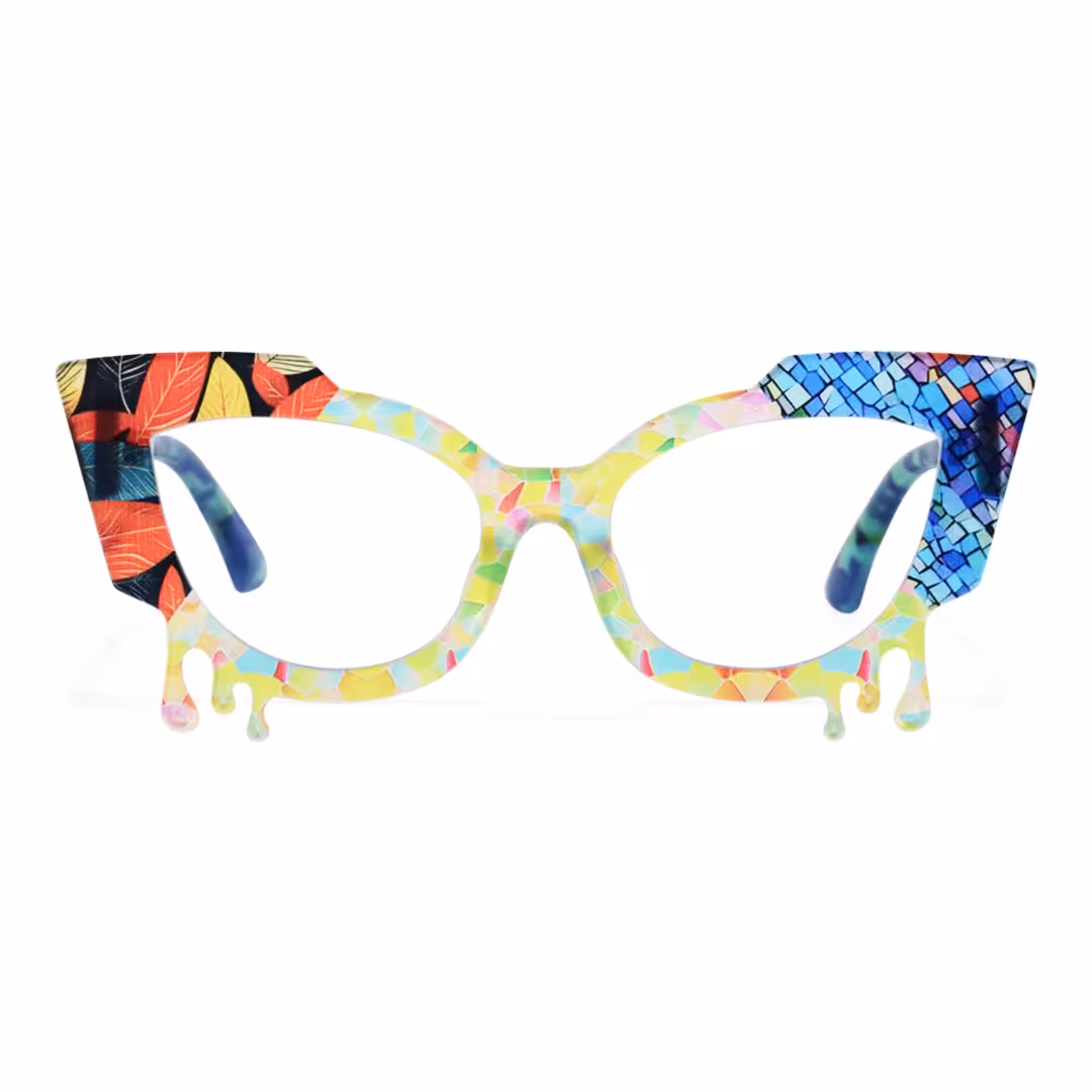 Front view of Danver colorful cat eye pc eyeglasses in multicolor. SPU: CP0142408