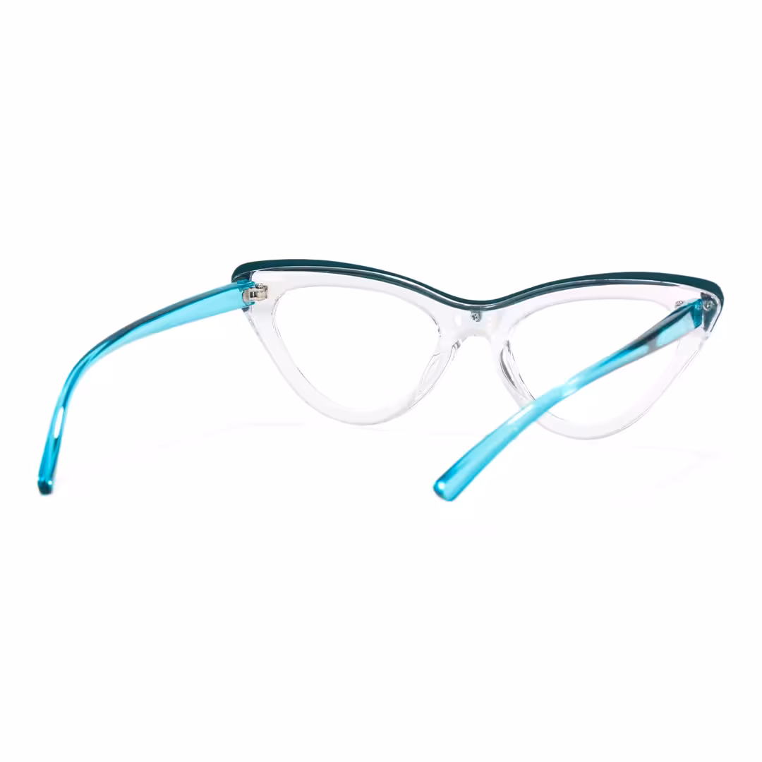 Back view of Miles cat eye pc eyeglasses in clear multicolor. SPU: CP0162308