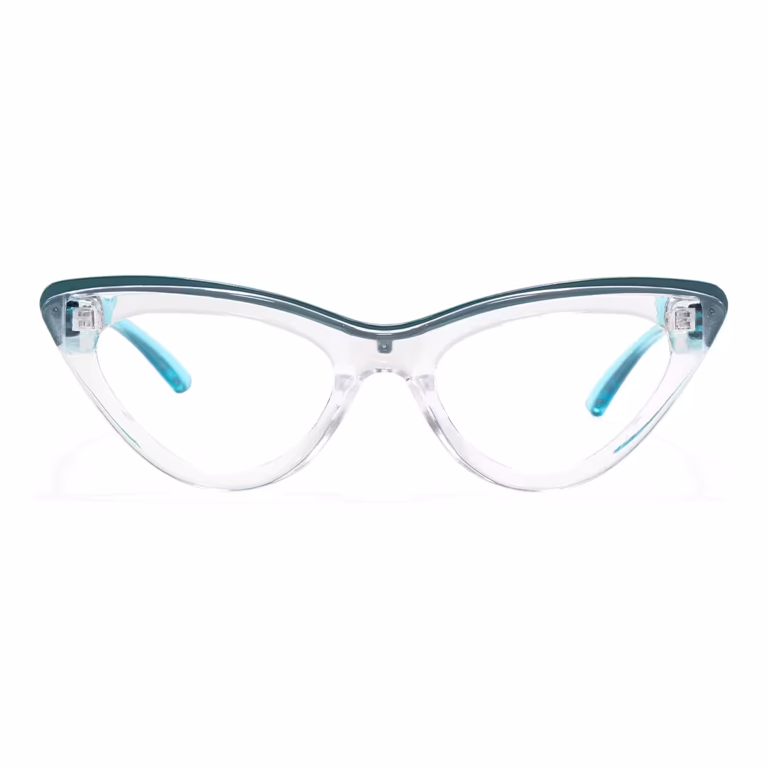 Front view of Miles cat eye pc eyeglasses in clear multicolor. SPU: CP0162308
