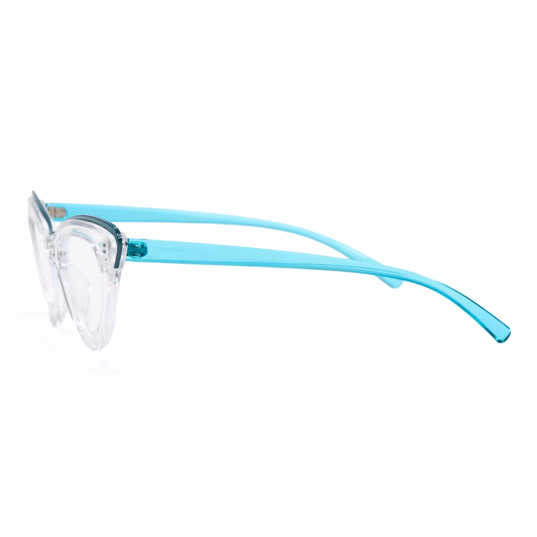 Side view of Miles cat eye pc eyeglasses in clear multicolor. SPU: CP0162308