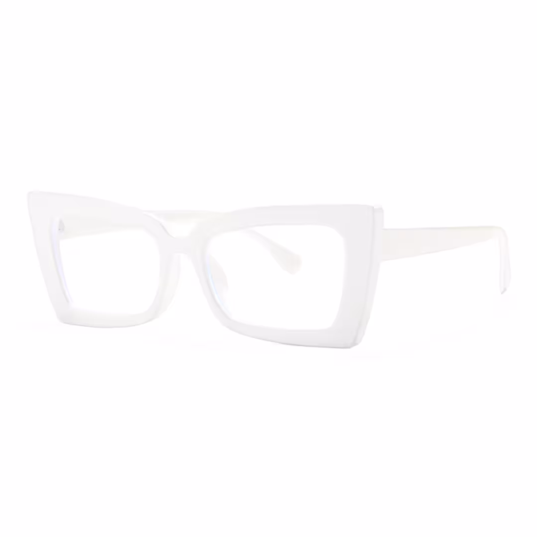 Angle view of Tinff butterfly pc eyeglasses in white. SPU: CP0162310