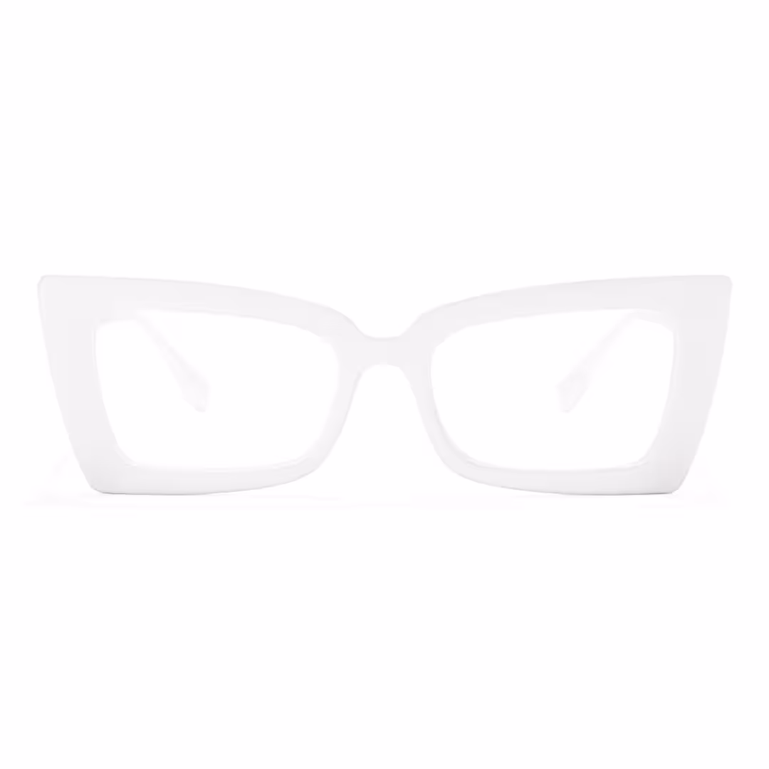Front view of Tinff butterfly pc eyeglasses in white. SPU: CP0162310