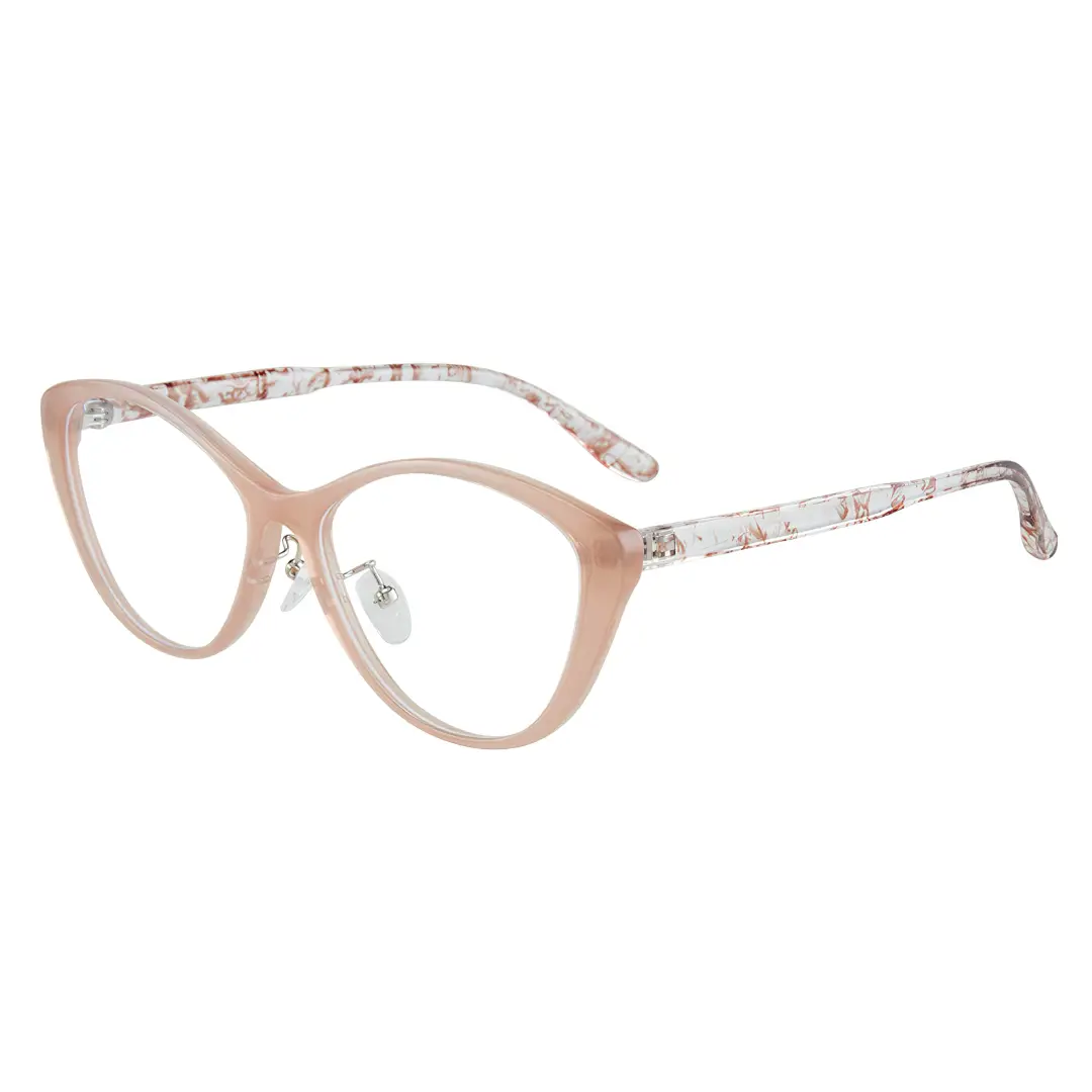 Angle view of Bridget cat eye pc eyeglasses CP0192408 in beige