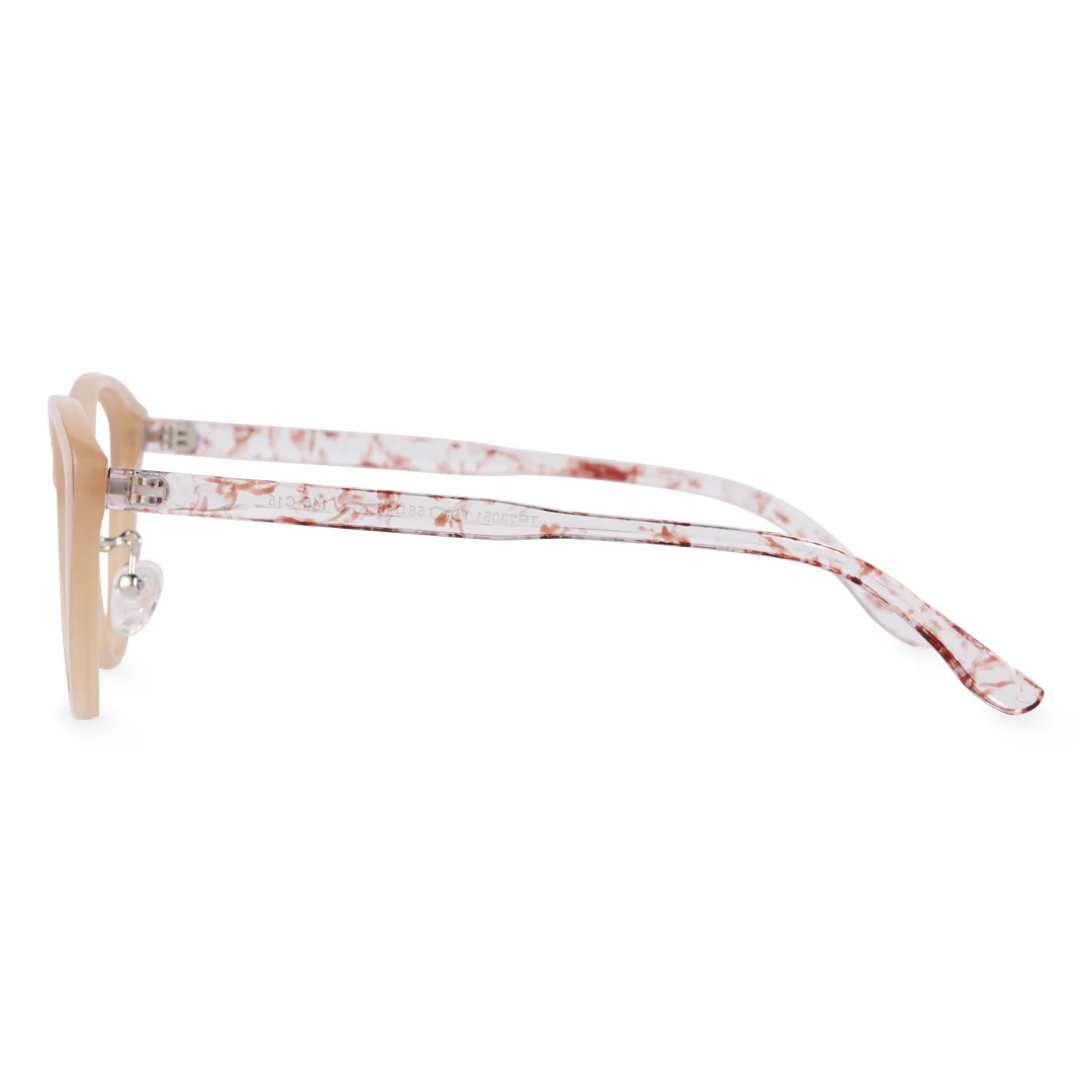 Side view of Bridget cat eye pc eyeglasses CP0192408 in beige