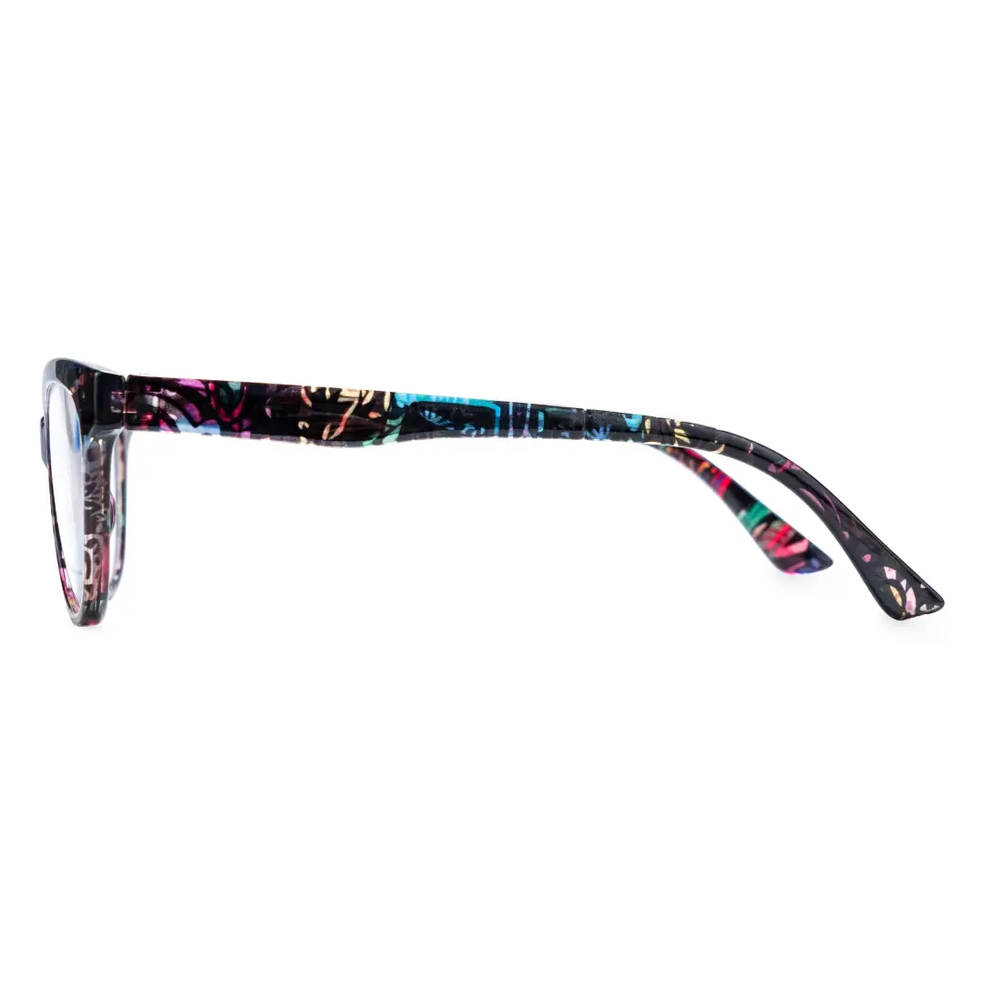Side view of Bpion colorful cat eye pc eyeglasses CP0212303 in multicolor