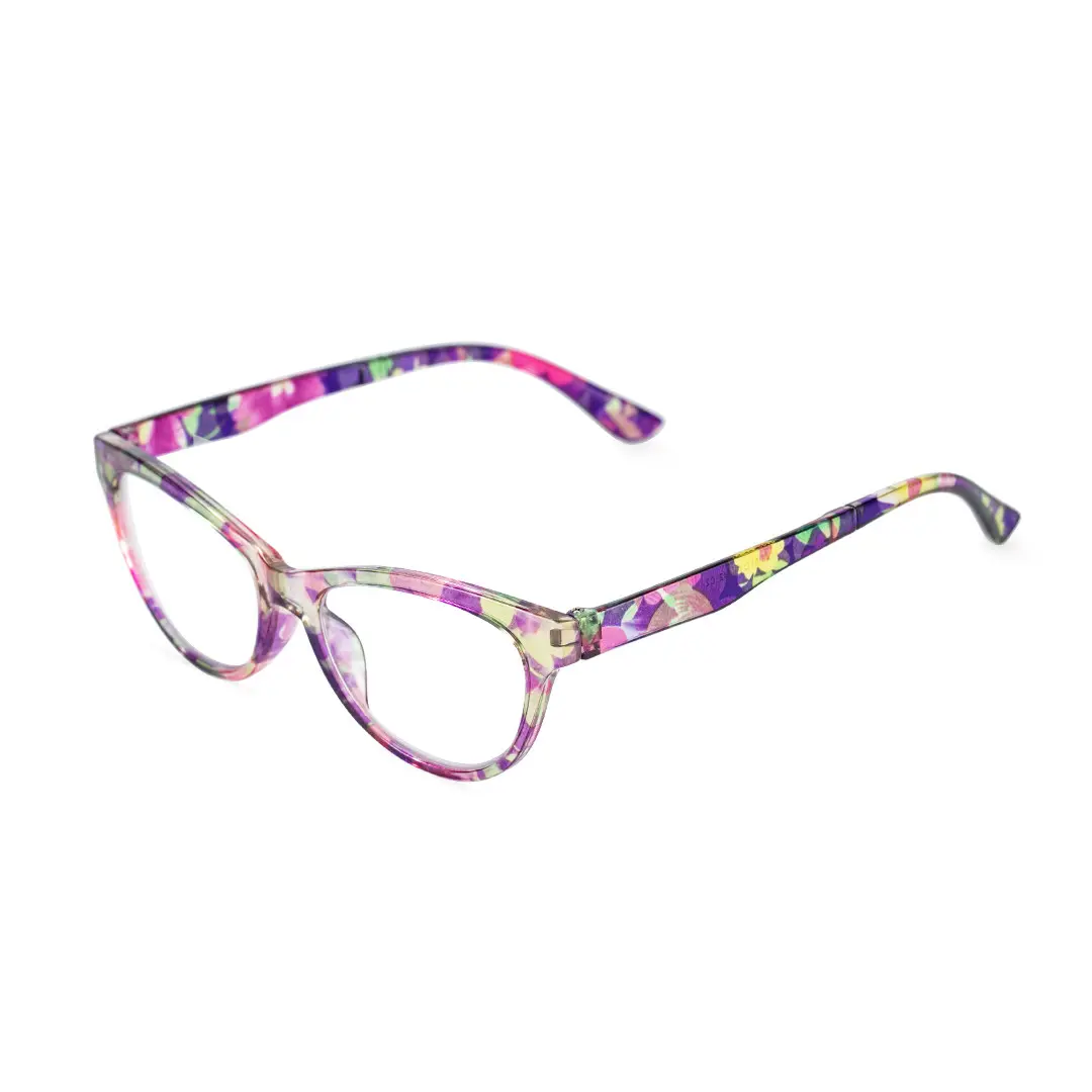 Angle view of Bpion colorful cat eye pc eyeglasses CP0212303 in pink
