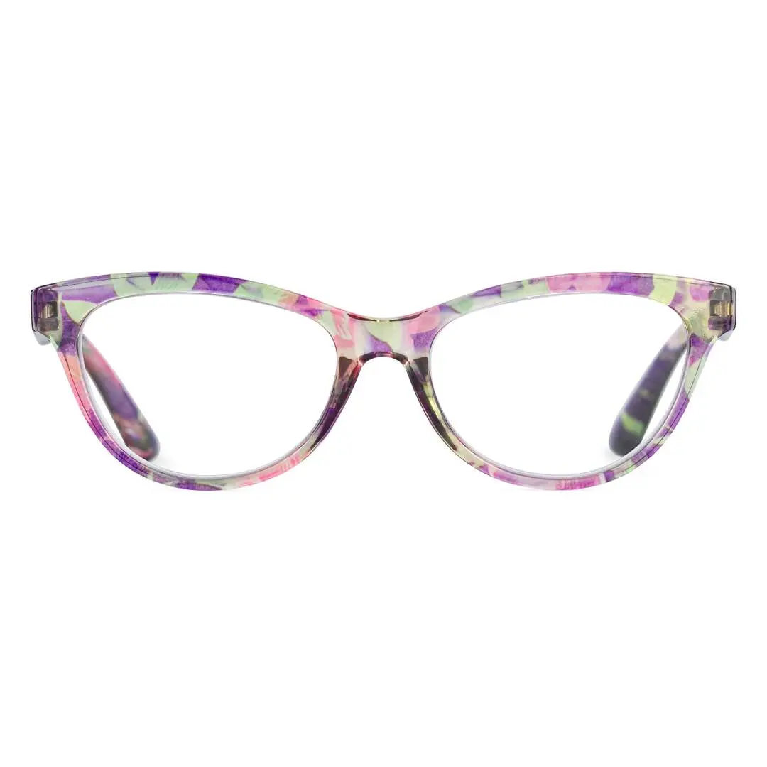 Front view of Bpion colorful cat eye pc eyeglasses CP0212303 in pink