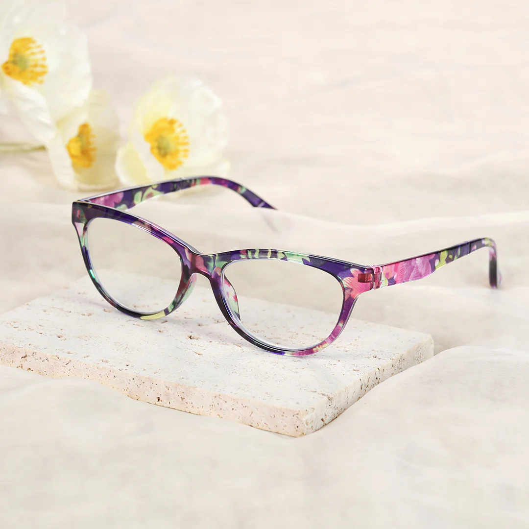Scene view of Bpion colorful cat eye pc eyeglasses CP0212303 in pink