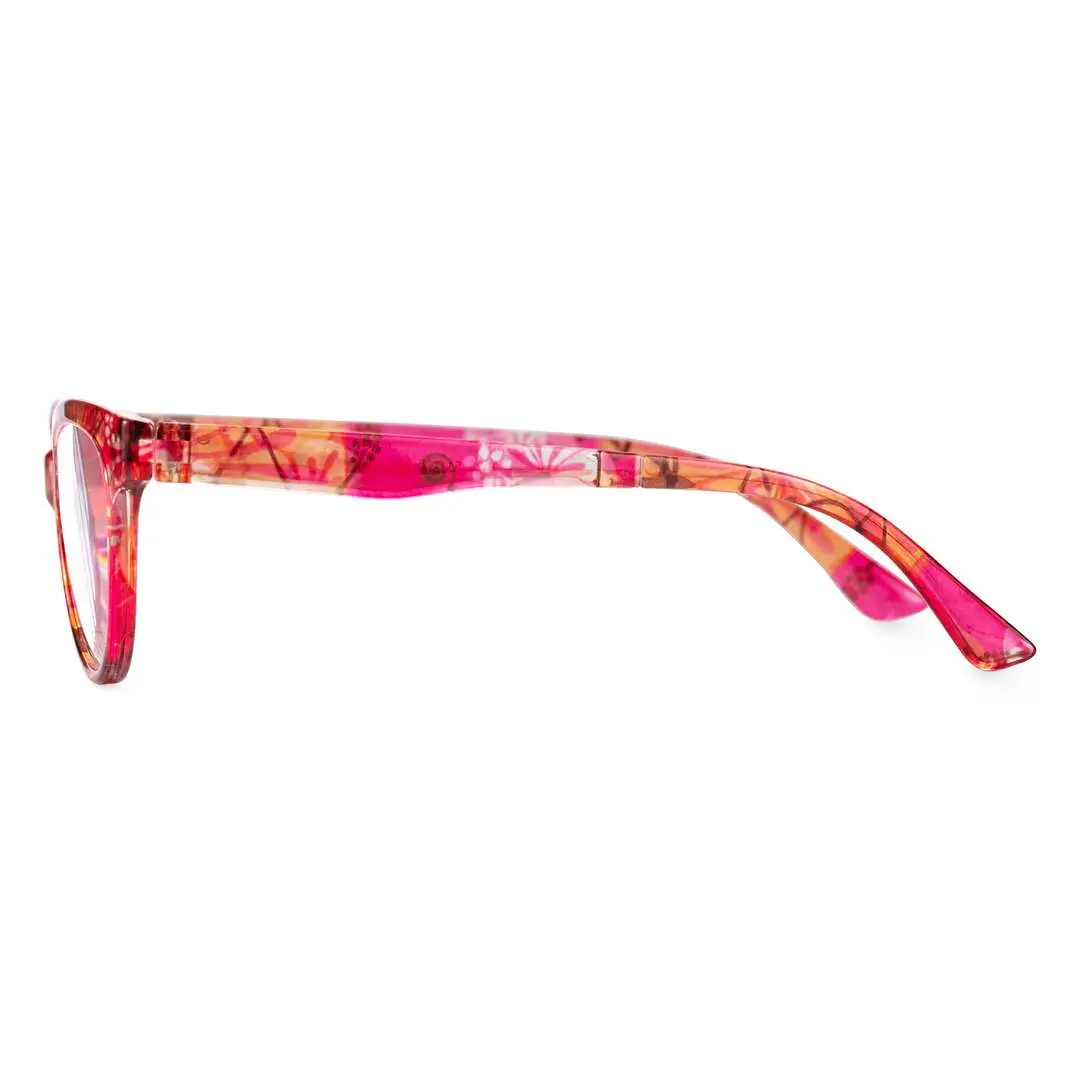 Side view of Bpion colorful cat eye pc eyeglasses CP0212303 in red