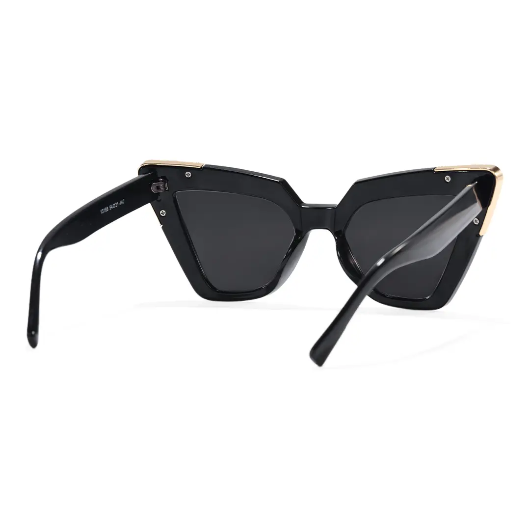 Back view of Nalani cat eye pc sunglasses CP0222604 in black