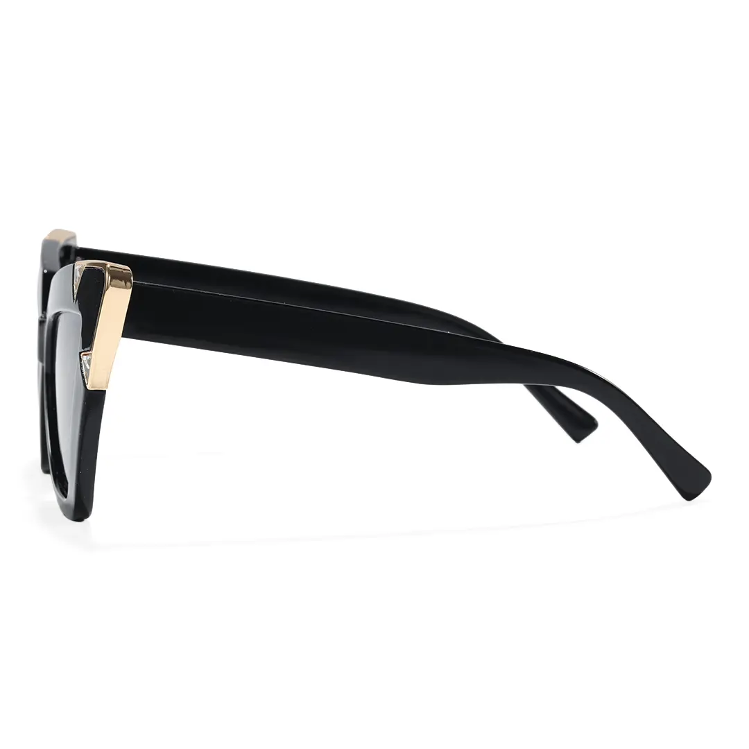 Side view of Nalani cat eye pc sunglasses CP0222604 in black