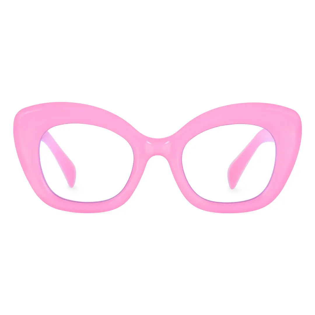 Front view of Aidan colorful cat-eye pc eyeglasses CP0302403 in pink