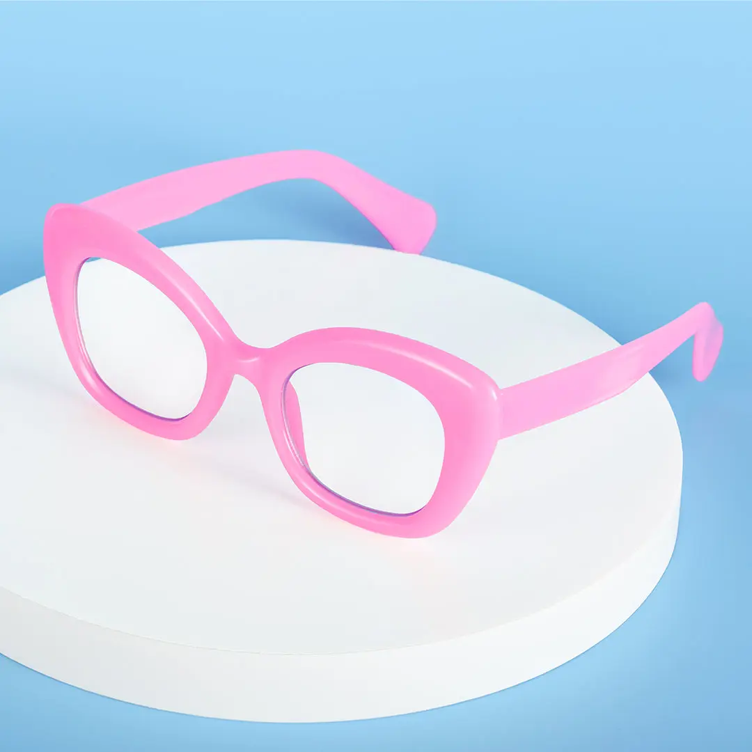 Scene view of aidan colorful cat eye pc eyeglasses in pink. SPU: CP0302403