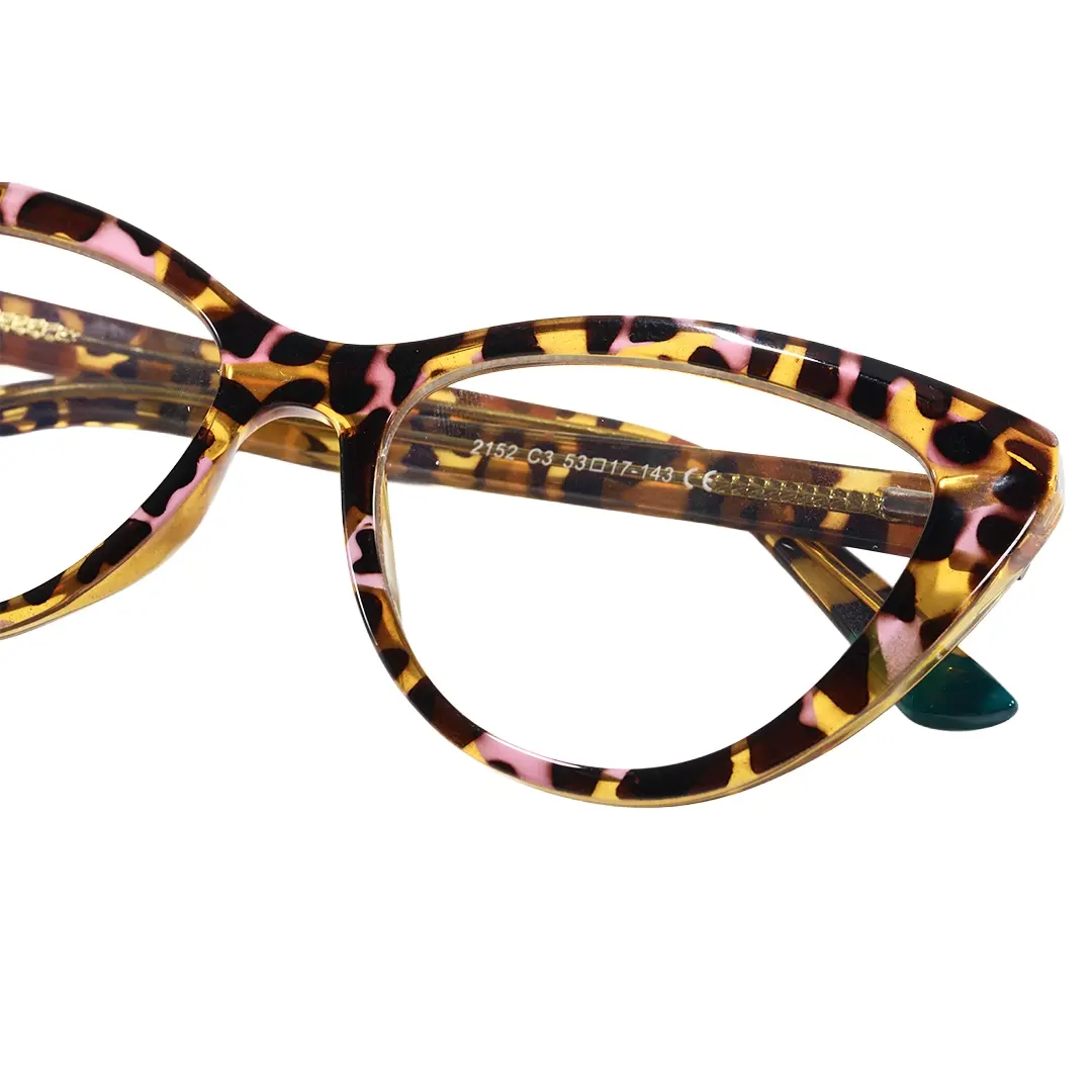 Front folded view of Kalinda vintage cat eye pc eyeglasses CP0322604 in tortoise