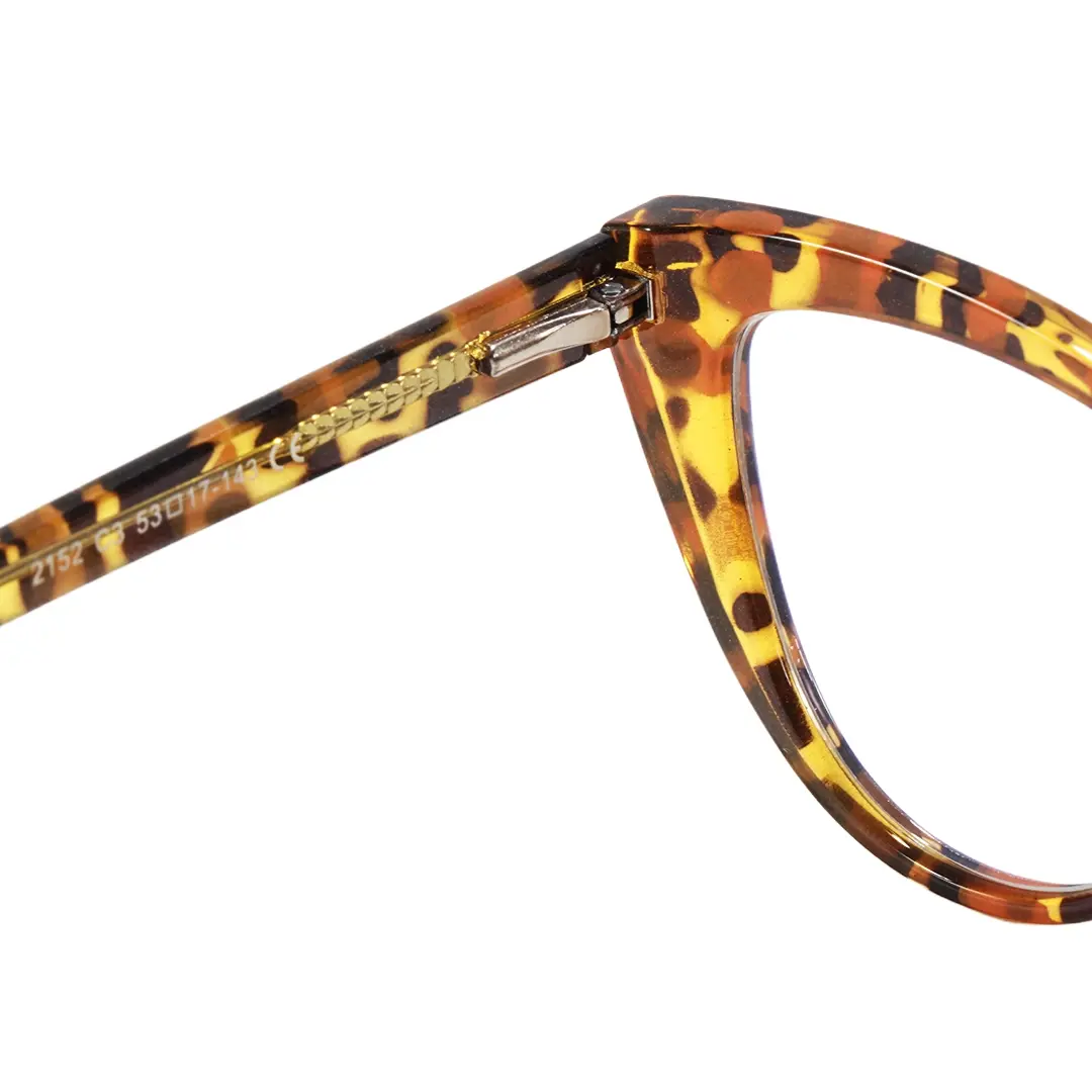 Hinge detail of Kalinda vintage cat eye pc eyeglasses CP0322604 in tortoise