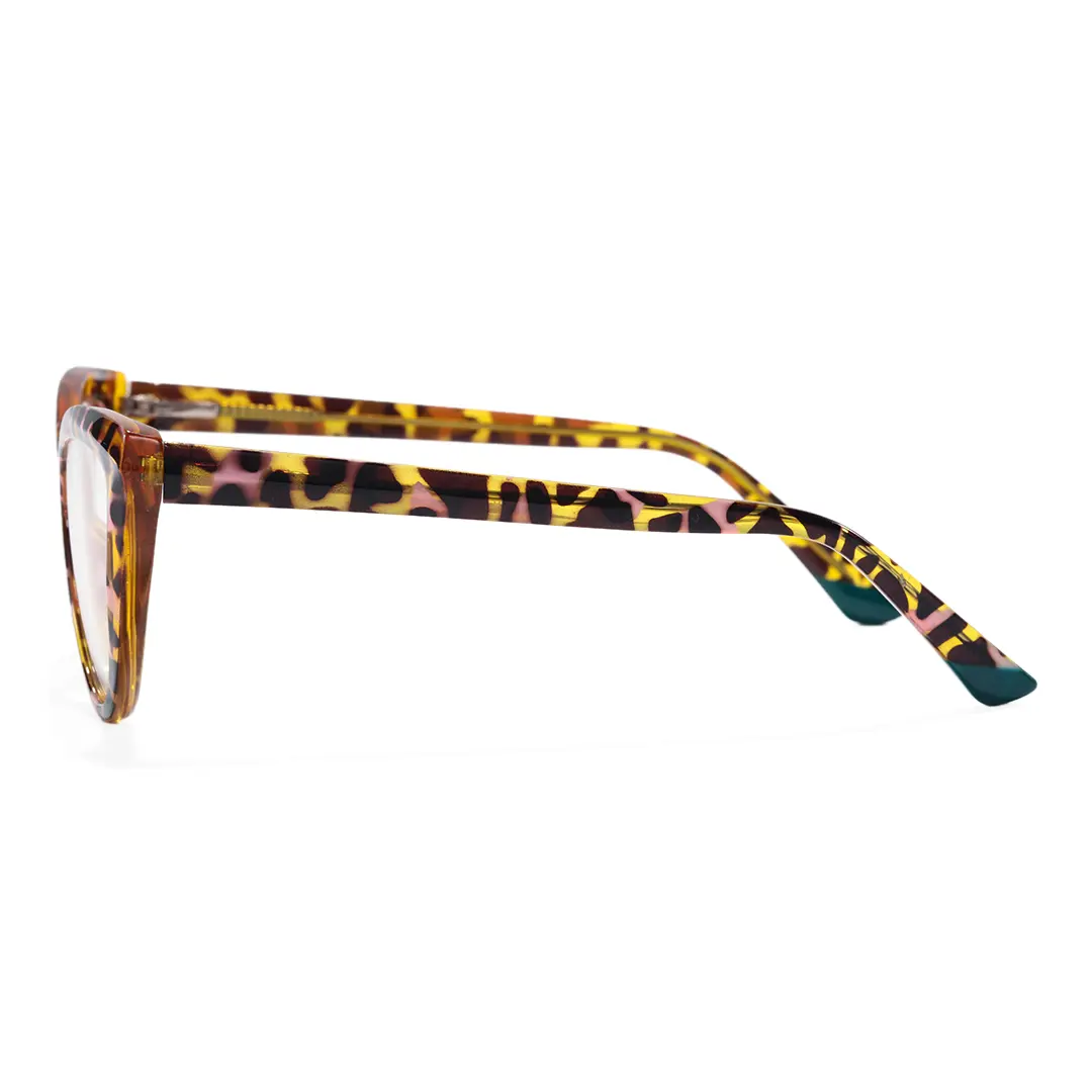 Side view of Kalinda vintage cat eye pc eyeglasses CP0322604 in tortoise