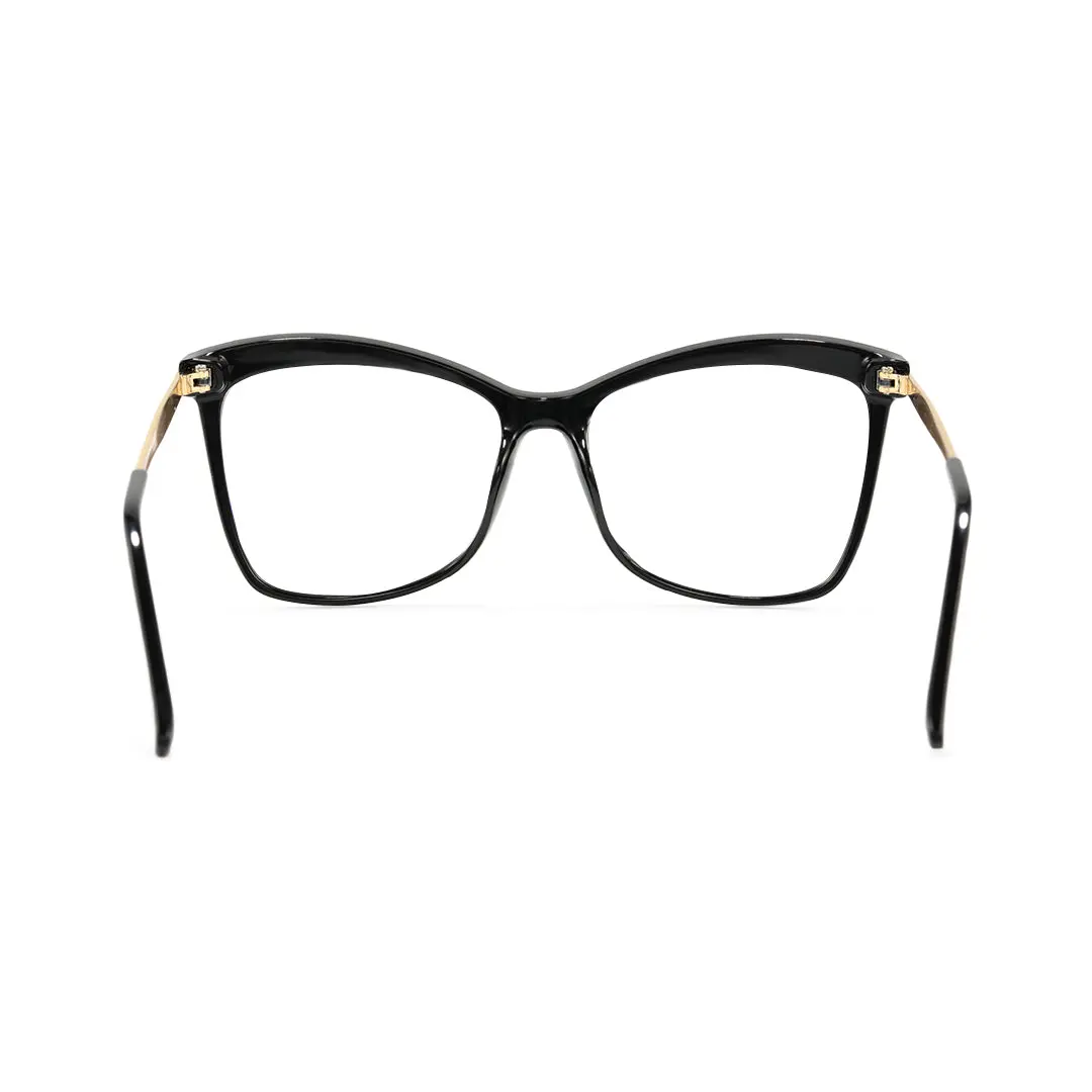 Back view of Hera cat eye pc eyeglasses CP0422504 in black