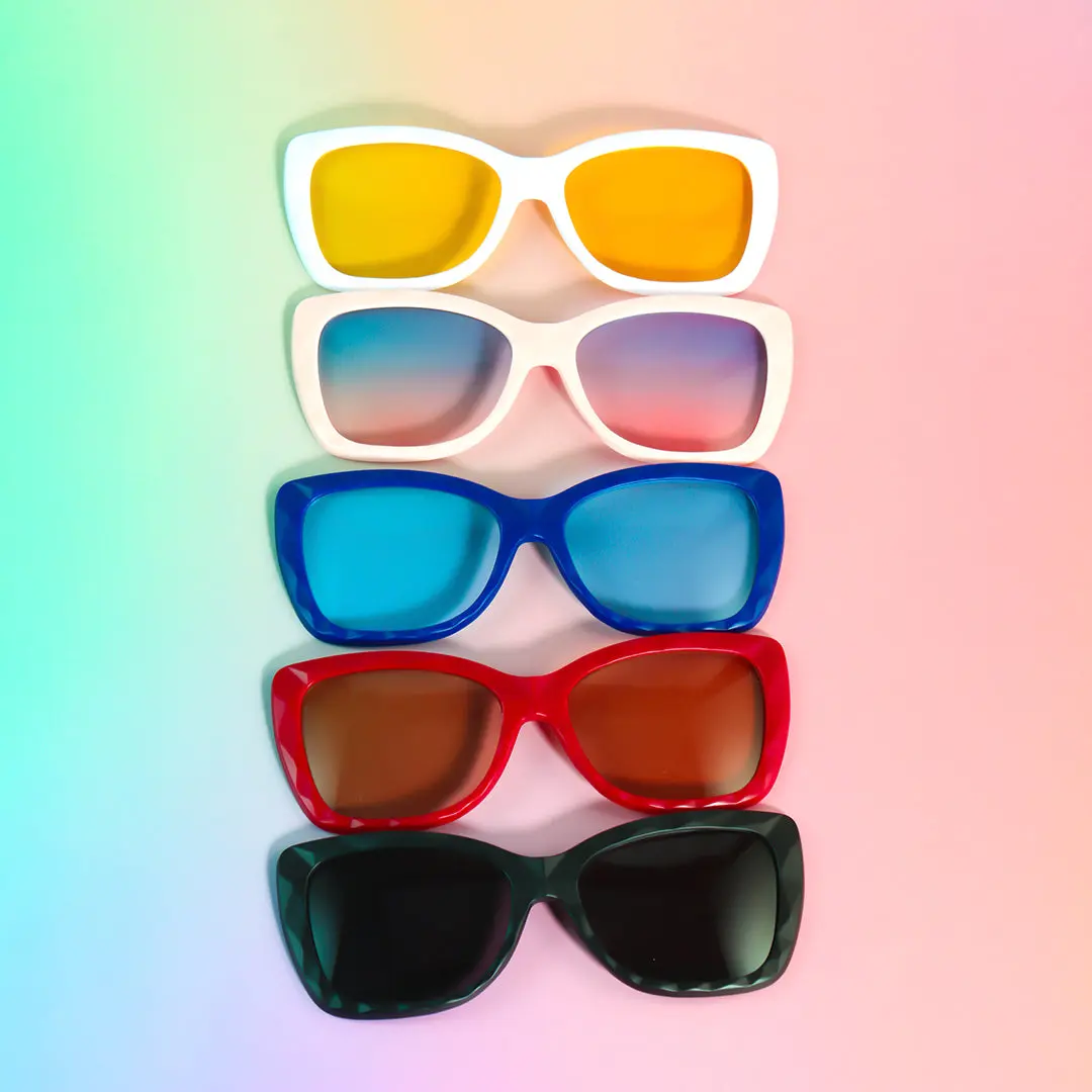 Scene view of Kaya cat eye pc magnetic clip-on eyeglasses set with interchangeable clip-on lenses CP0432506 in black