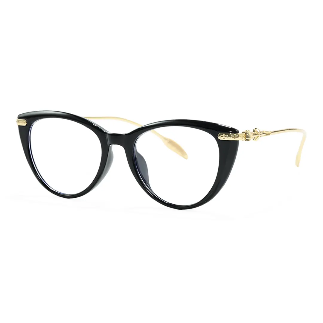 Angle view of Nil cat eye pc eyeglasses CP0442505 in black