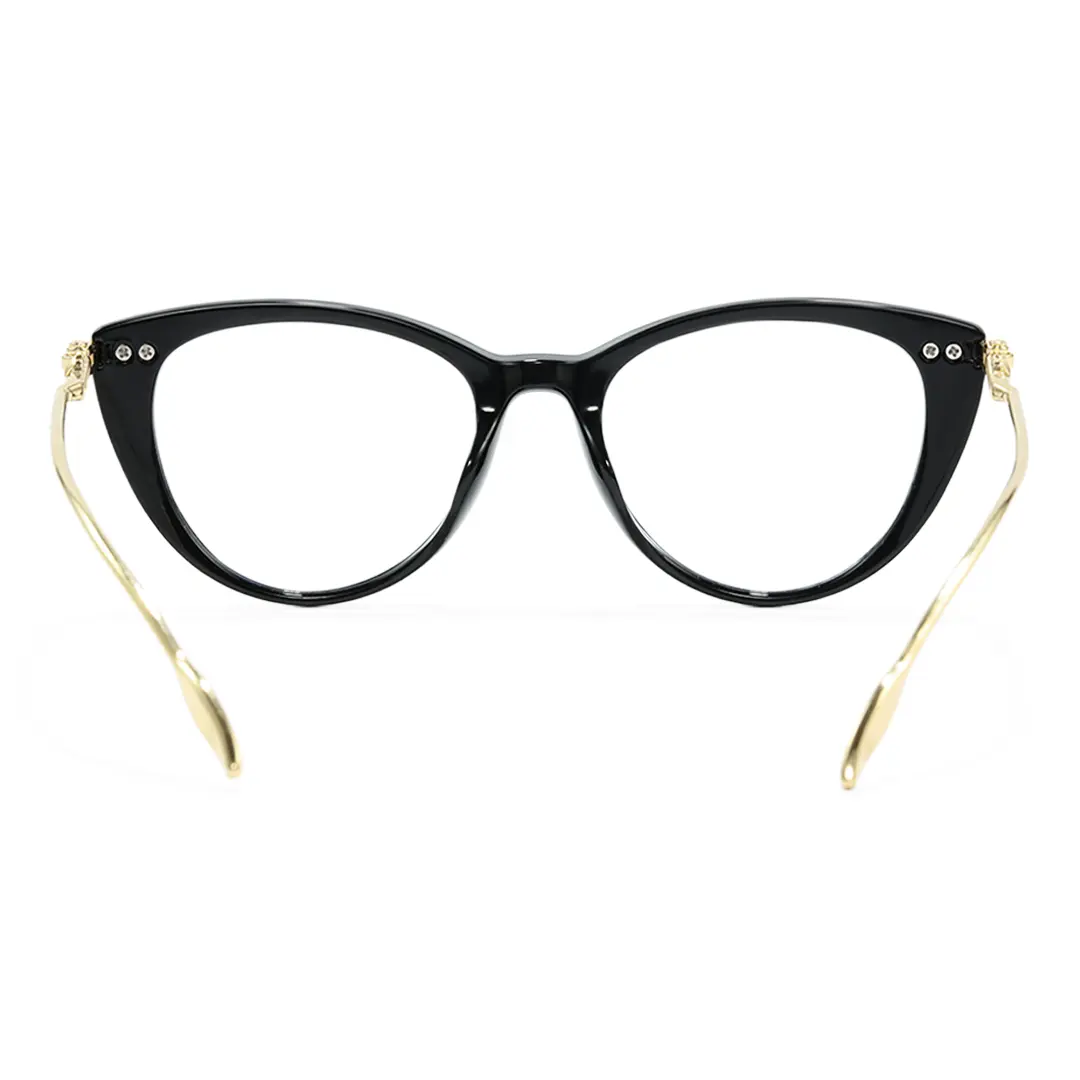 Back view of Nil cat eye pc eyeglasses CP0442505 in black