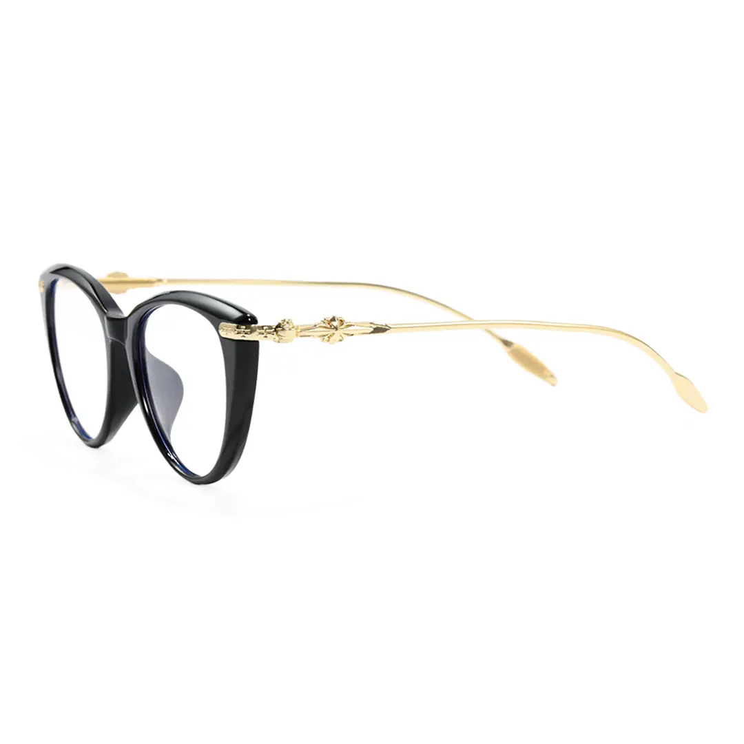 Side view of Nil cat eye pc eyeglasses CP0442505 in black